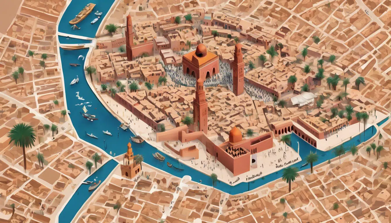 explorez la magnifique ville de marrakech avec notre carte détaillée. ce guide commercial vous aidera à naviguer facilement dans les souks animés, les monuments historiques et les meilleures adresses pour une expérience inoubliable au maroc.